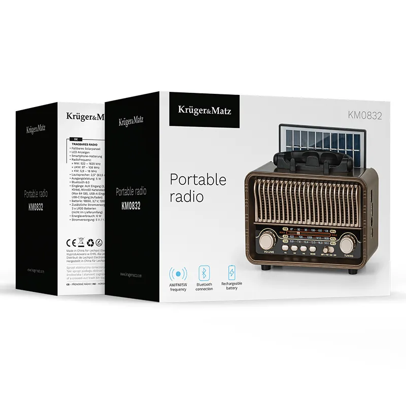 Radio Portabil Analog Incarcare Solara Kruger Matz