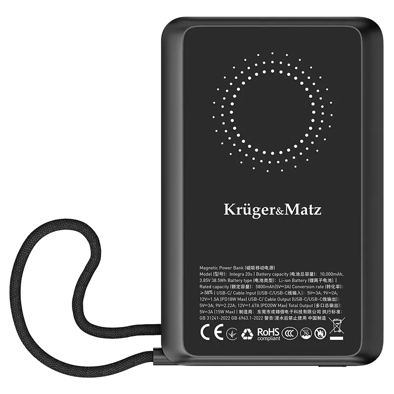 Power Bank 10000 MAH Li-Pol Qc Pd Certified Ccc Asia KM