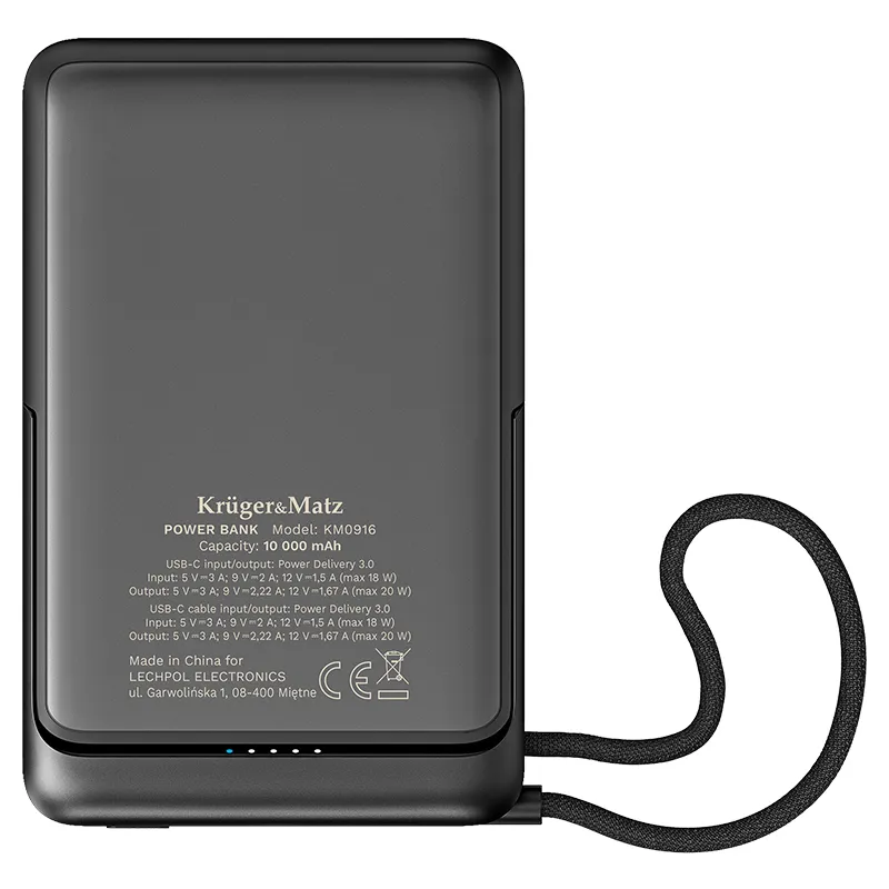 Power Bank 10000 MAH Li-Pol Qc Pd Certified Ccc Asia KM