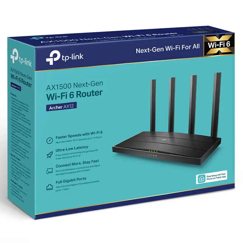 Router Wireless Gigabit WIFI6 Archer AX12 TP-Link