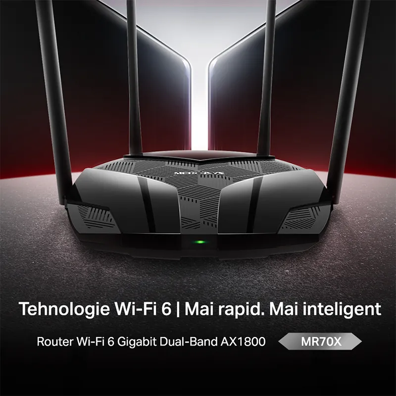 Router 4 Porturi Gigabit Wi-Fi 6 AC1800 Mercusys