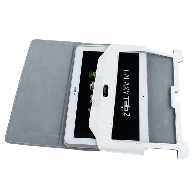 Husa Alba Piele Naturala Samsung Galaxy Tab P5100