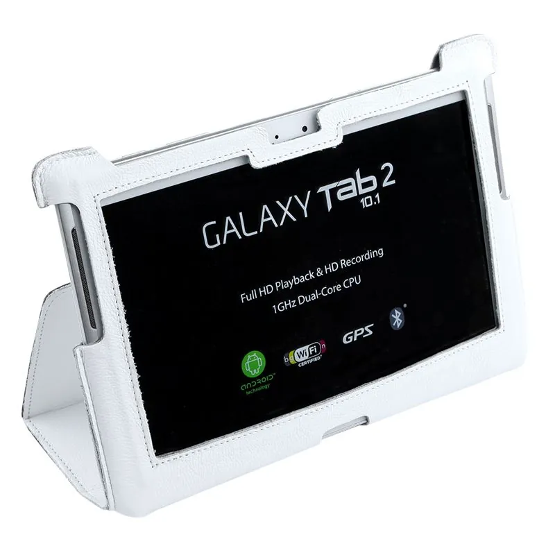 Husa Alba Piele Naturala Samsung Galaxy Tab P5100