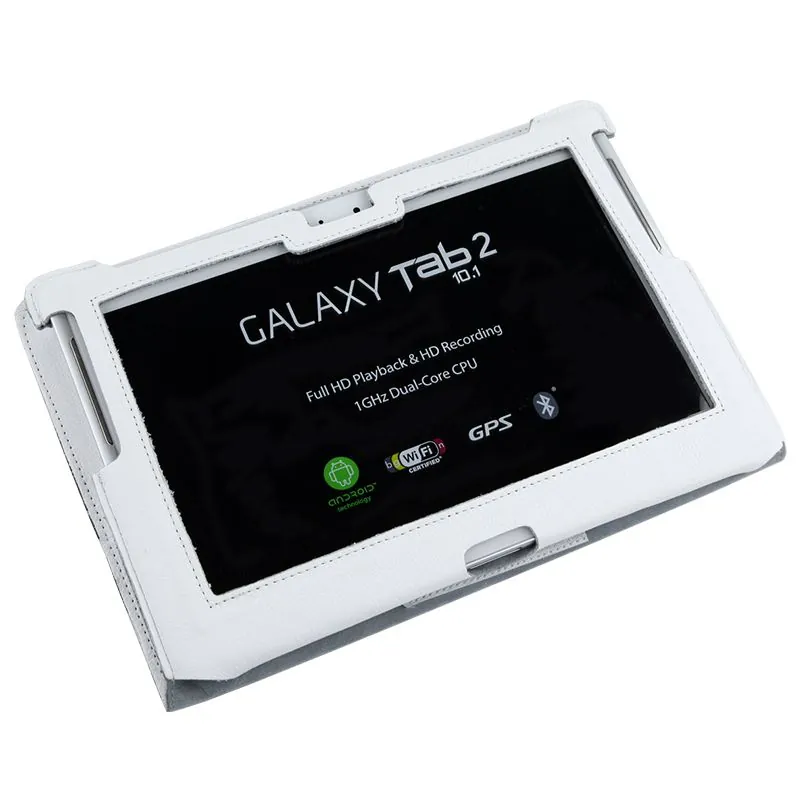 Husa Alba Piele Naturala Samsung Galaxy Tab P5100