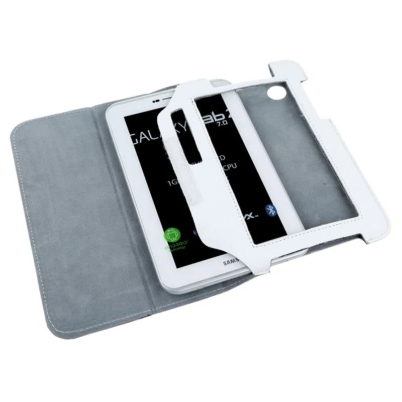 Husa Alba Piele Naturala Samsung Galaxy Tab P3100