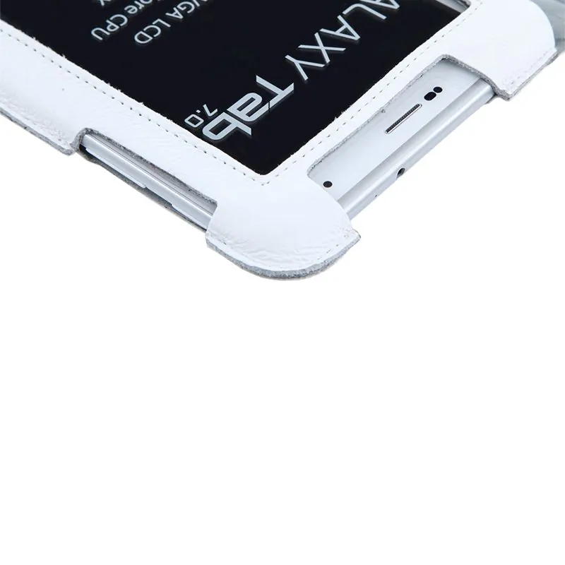 Husa Alba Piele Naturala Samsung Galaxy Tab P3100