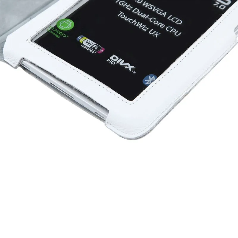Husa Alba Piele Naturala Samsung Galaxy Tab P3100