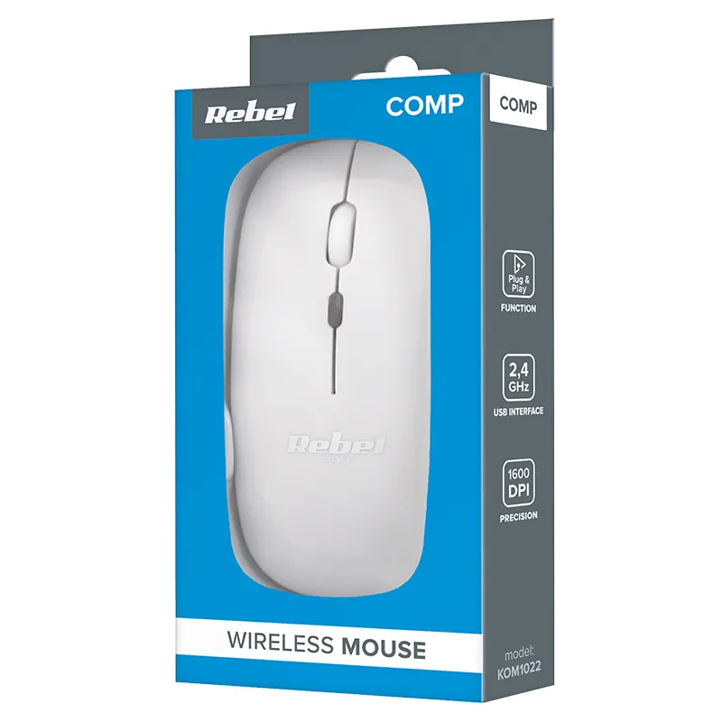 Mouse Wireless 1600 DPI WM210 Rebel