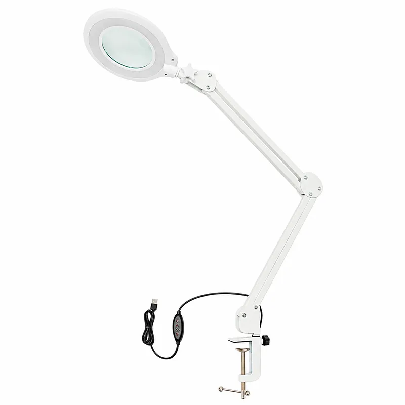 Lampa LED 12W cu Lupa 3X Brat Reglabil - Alb