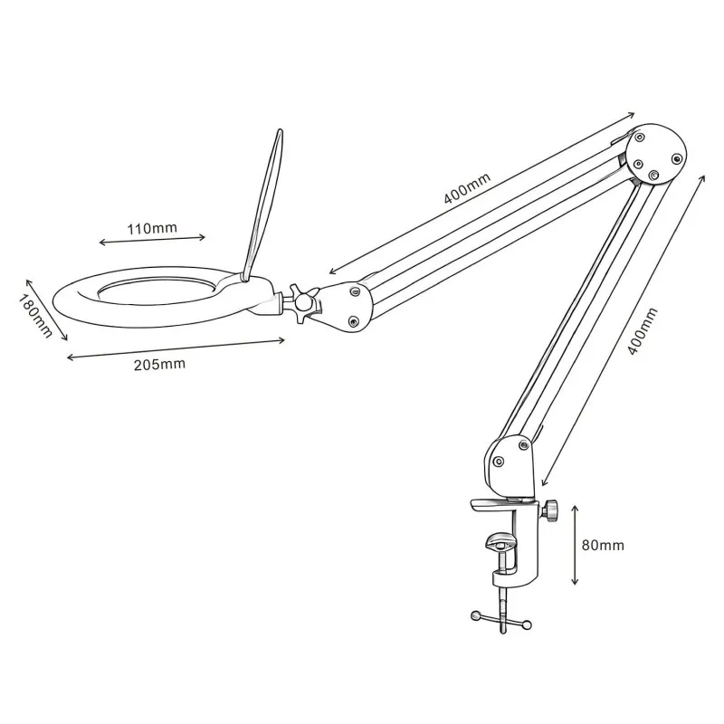 Lampa LED 12W cu Lupa 3X Brat Reglabil - Alb