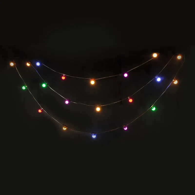 Sir Iluminat Festiv 10M  IP44 cu 20 Becuri LED Colorate