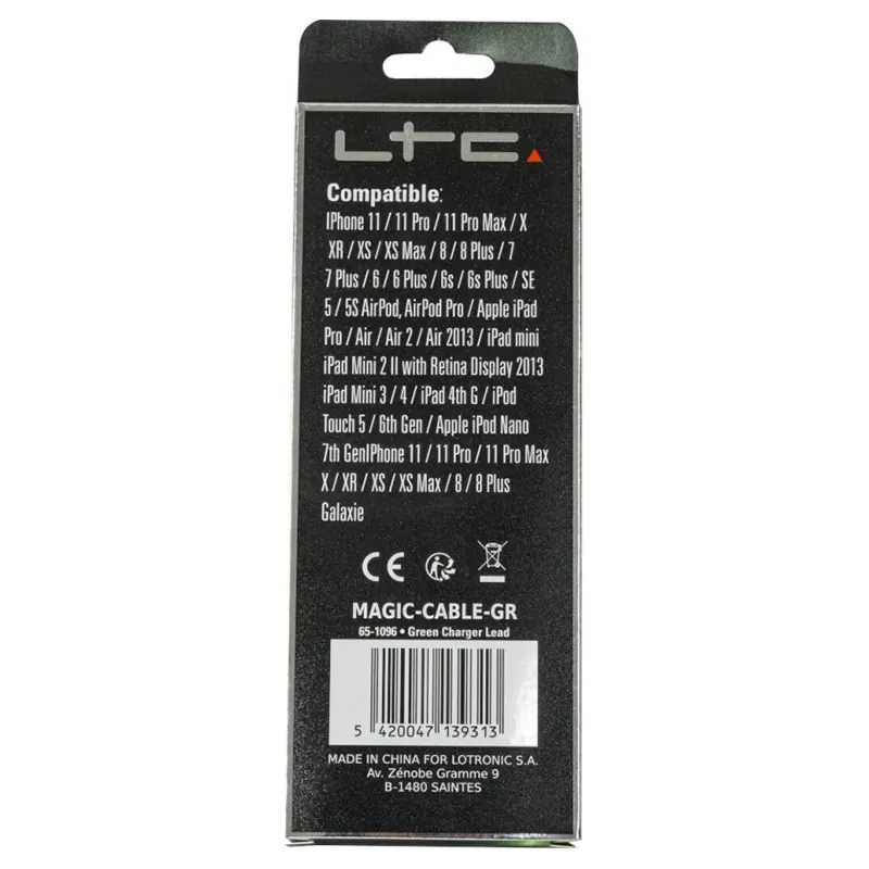 Cablu 1M 3IN1 Tip C/Iphone/Micro USB Iluminat LED Verde
