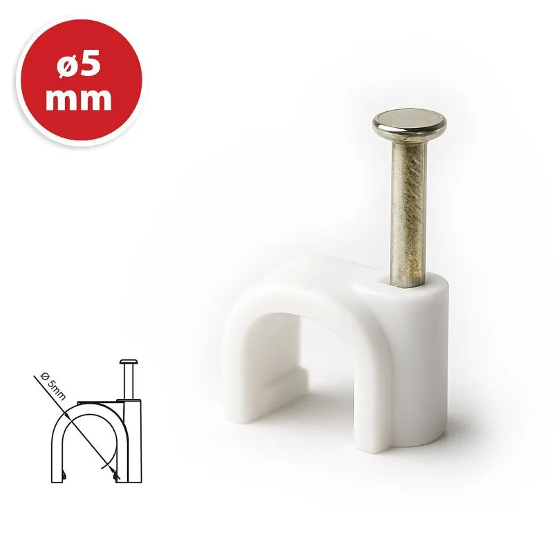 Set 50 Buc Cleme Plastic 5MM - Alb