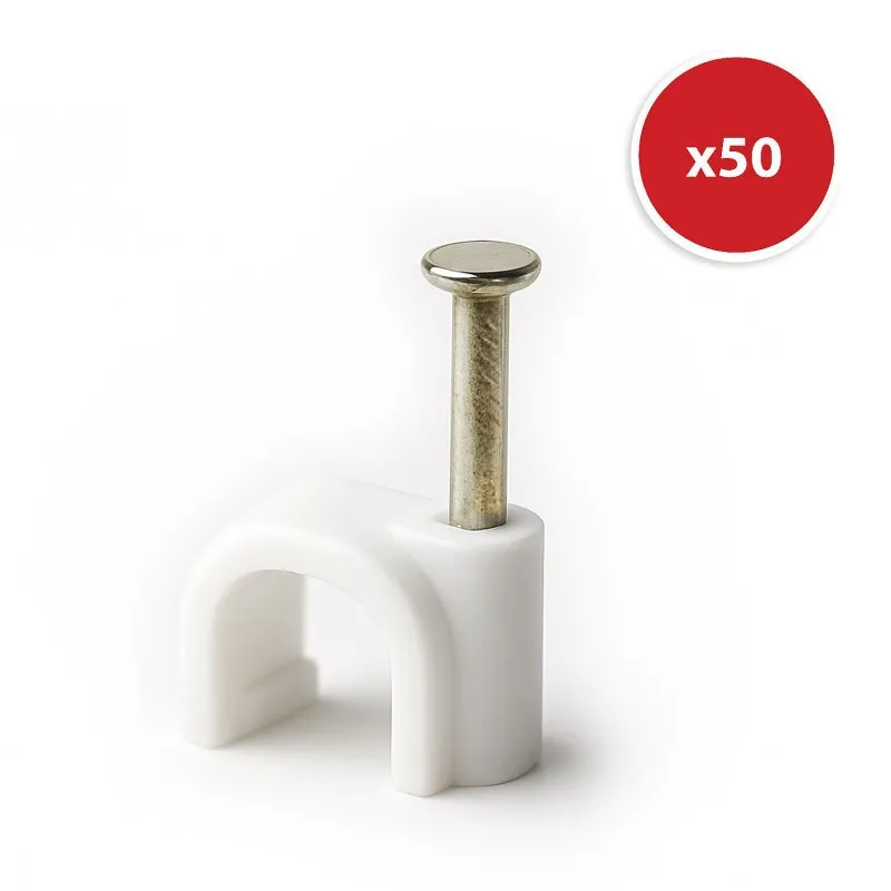 Set 50 Buc Cleme Plastic 7MM - Alb