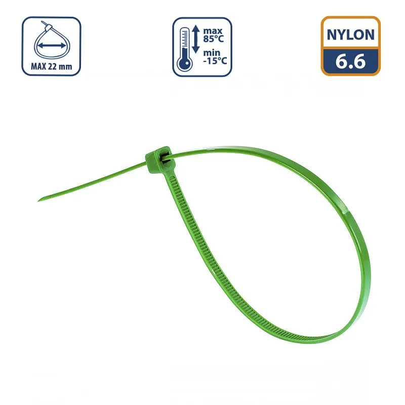 Fasete Prindere 2.5MM/10CM Set 100BUC - Verde
