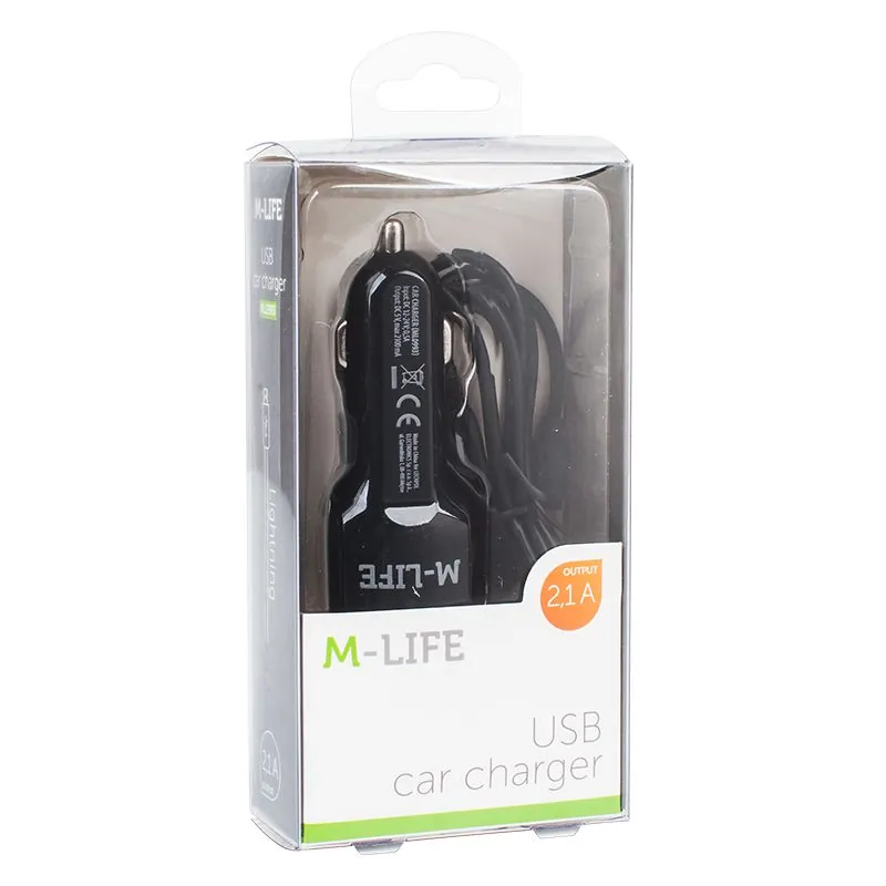 Incarcator Auto Lightning + USB 2100MA M-Life