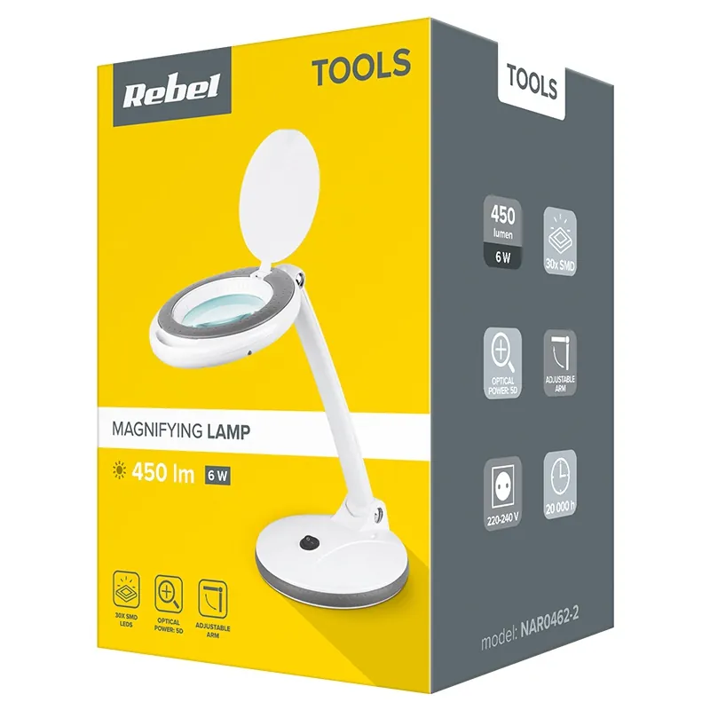 Lampa LED 6W cu Lupa 5 Dioptrii Rebel (30X283