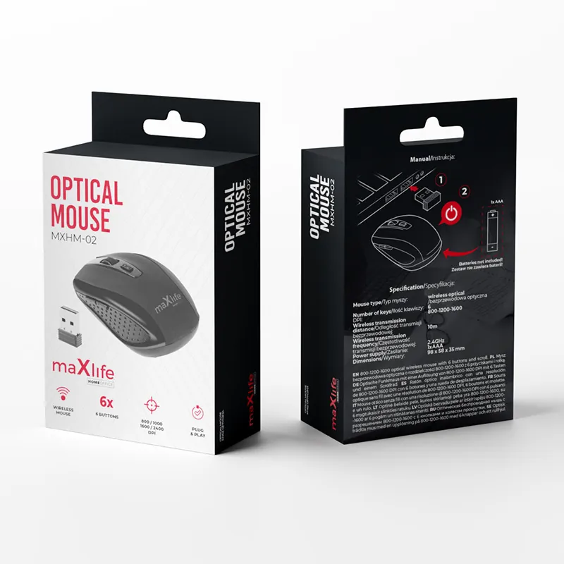 Mouse Optic Wireless 800/1000/1600 DPI - Negru