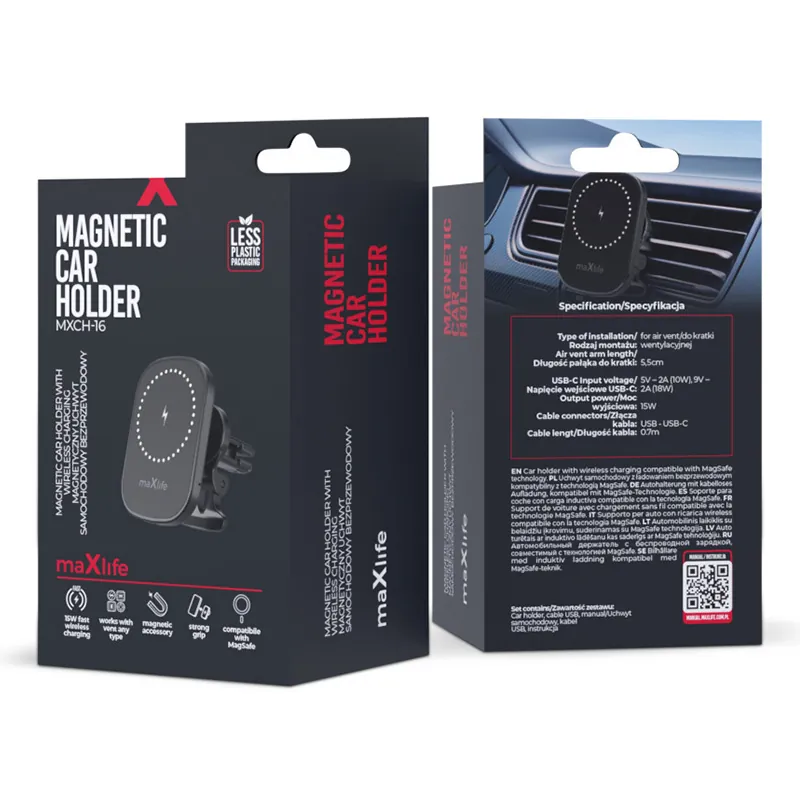 Suport Telefon Magnetic cu Incarcare Wireless 15W Prindere Ventilatie
