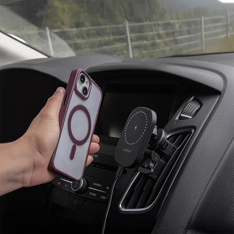 Suport Telefon Magnetic cu Incarcare Wireless 15W Prindere Ventilatie