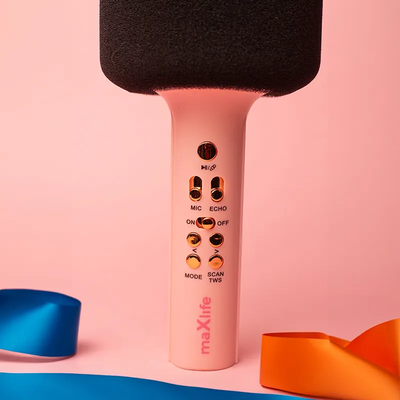 Microfon Karaoke cu Difuzor Incorporat - Roz