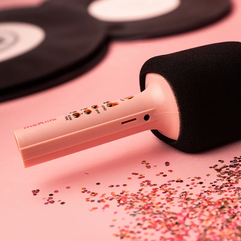 Microfon Karaoke cu Difuzor Incorporat - Roz