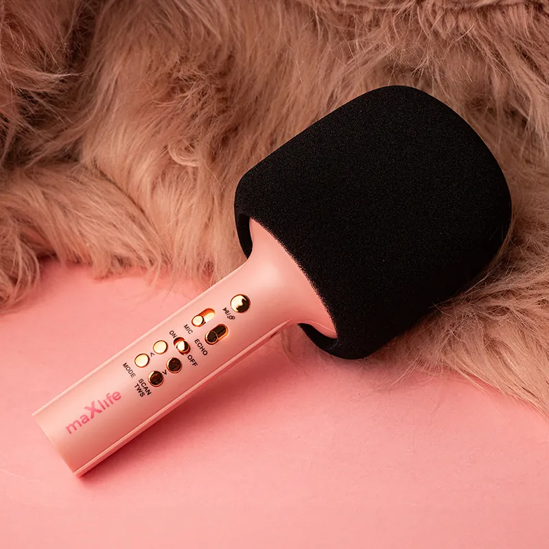 Microfon Karaoke cu Difuzor Incorporat - Roz