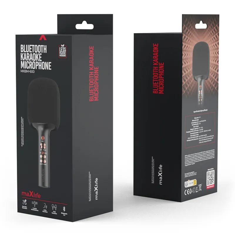 Microfon Karaoke cu Difuzor Incorporat - Negru