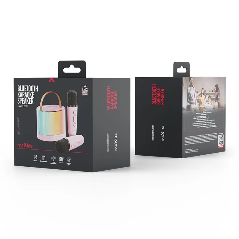 Mini Boxa Karaoke cu Microfon Wireless - Roz