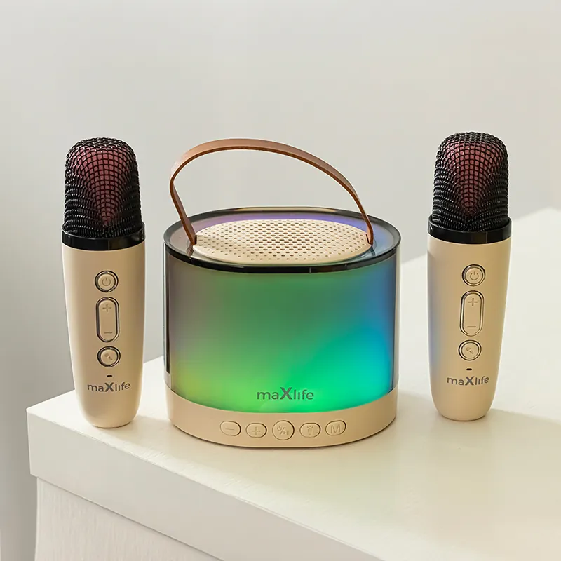 Mini Boxa Karaoke cu Microfon Wireless - Roz