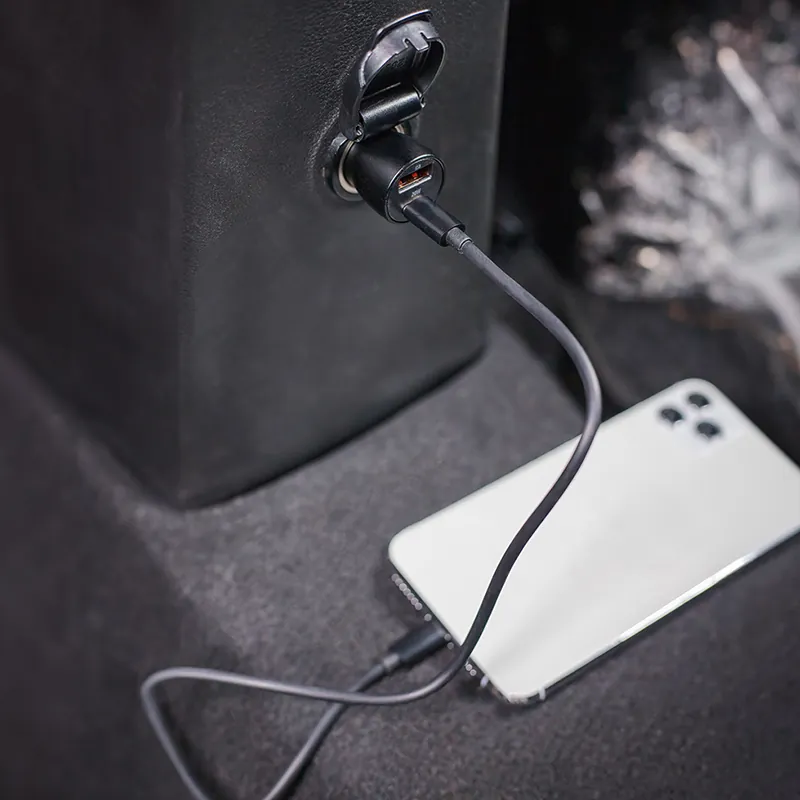 Incarcator Auto 1XUSB 20W + 1X USB-C 60W + Cablu Usbc - USB-C