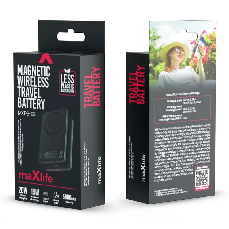 Power Bank Wireless cu Prindere Magnetica 20W PD 5000MAH