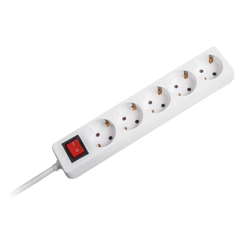 Prelungitor 3X1.5MM 5 Prize 1.5M Intrerupator Alb