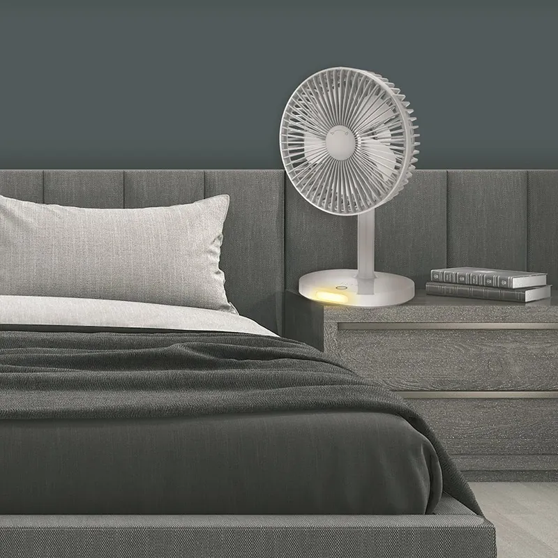 Ventilator Masa Portabil 3000MAH Lampa Veghe Platinet