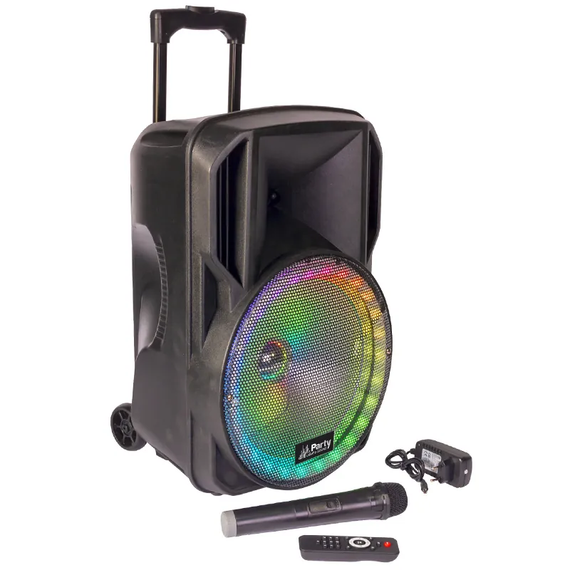 Boxa Portabila Iluminata LED 15"/38CM 50W RMS cu USB/SD/BT/FM