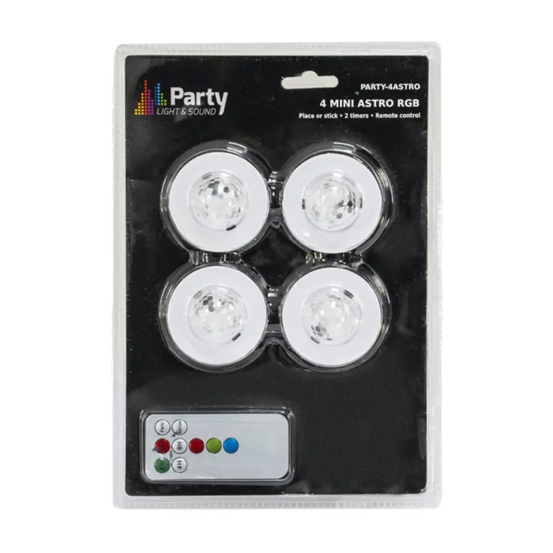 Pachet 4 Mini Astro RGB cu Stroboscop si Telecomanda