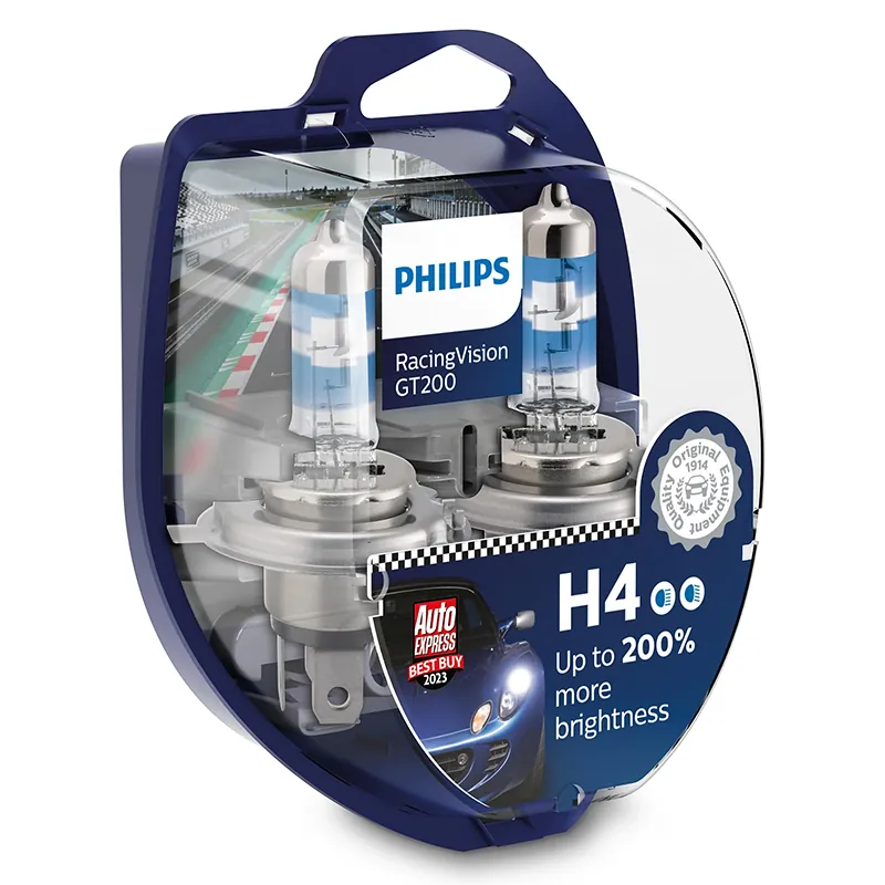 Set 2 Buc Becuri Auto H4 Racing Vision Philips