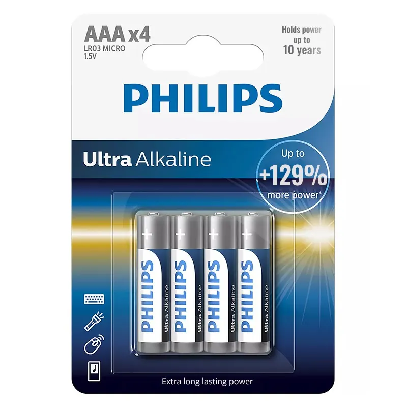 Baterie Ultra Alkaline LR3 AAA Blister 4 Buc Philips