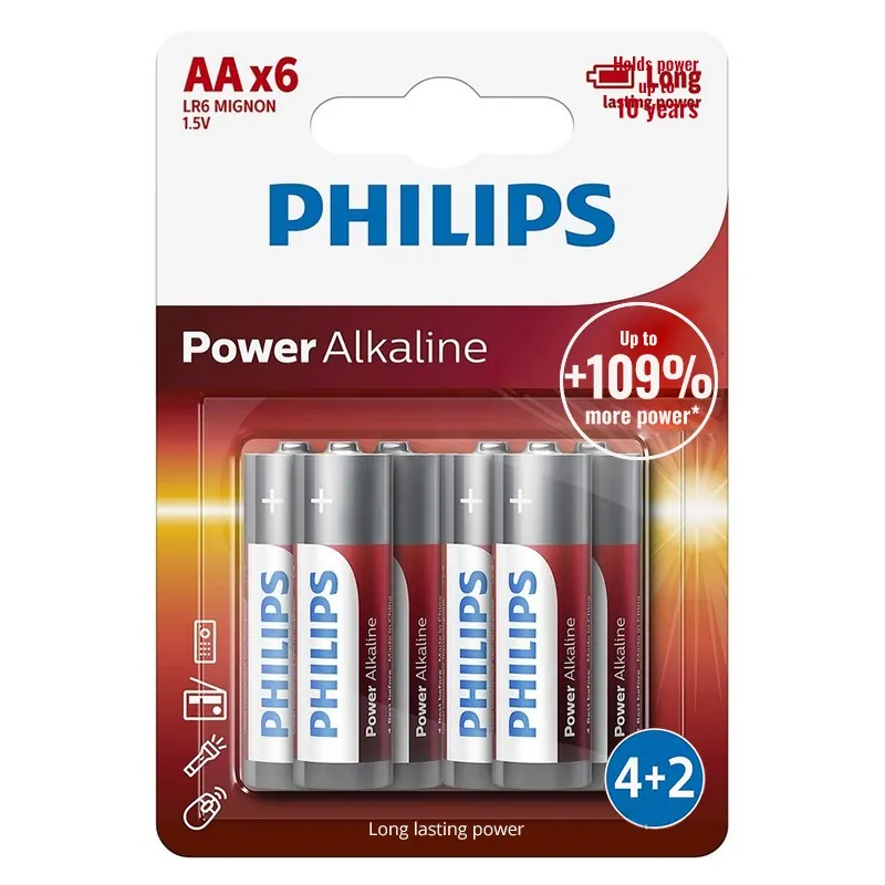 Baterie Power Alkaline LR6 AA Blister 6 Buc Philips