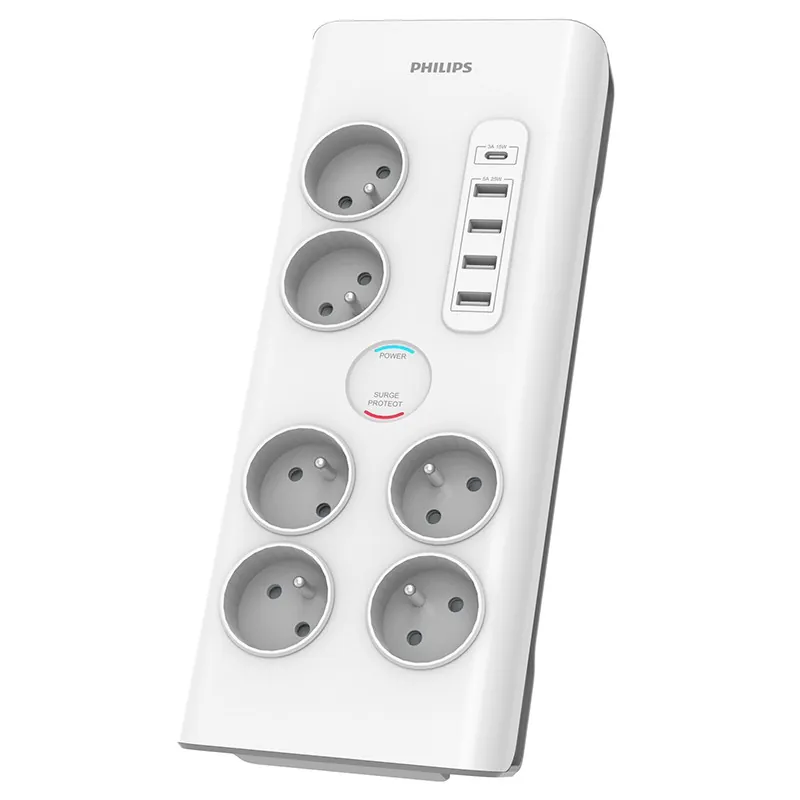 Prelungitor Surge Protector 6 Prize 2M 5 X USB Philips
