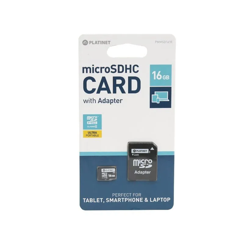 Micro Sd Card 16GB Cls 10 cu Adaptor Platinet