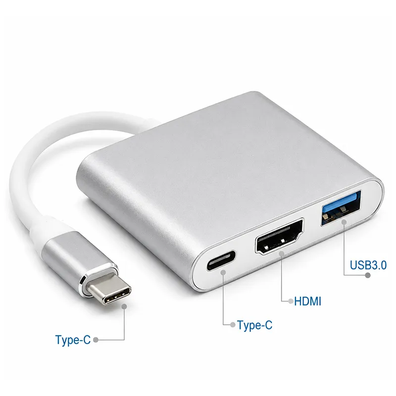 Hub USB-C 3IN1 HDMI 4K USB-A 3.2 USB-C PD 100W
