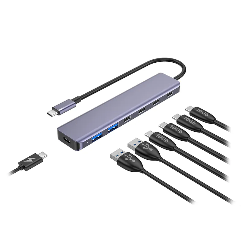 Hub 7 in 1 10GBS PD 100W Aluminiu Platinet