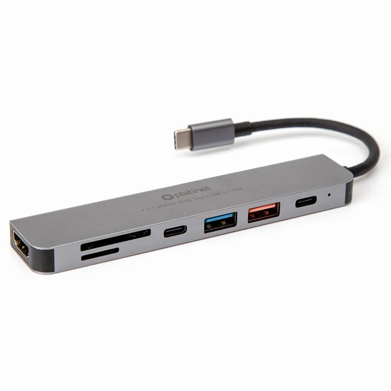 Hub 7 in 1 USB-C PD 100W Aluminiu Platinet
