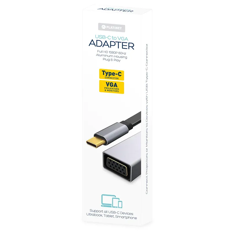 Adaptor Type C la VGA Mama 1080P 60HZ Platinet
