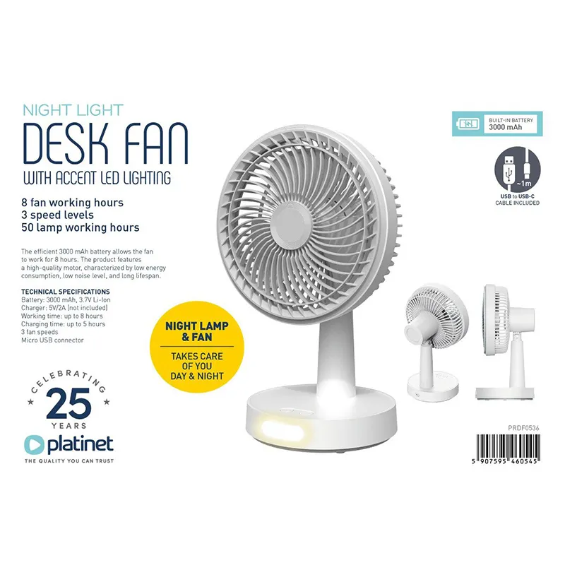 Ventilator Birou Reincarcabil 9W 2X1500 MAH