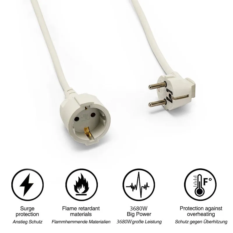 Cablu Extensie 10M(3G1.5MM2)16A - Alb