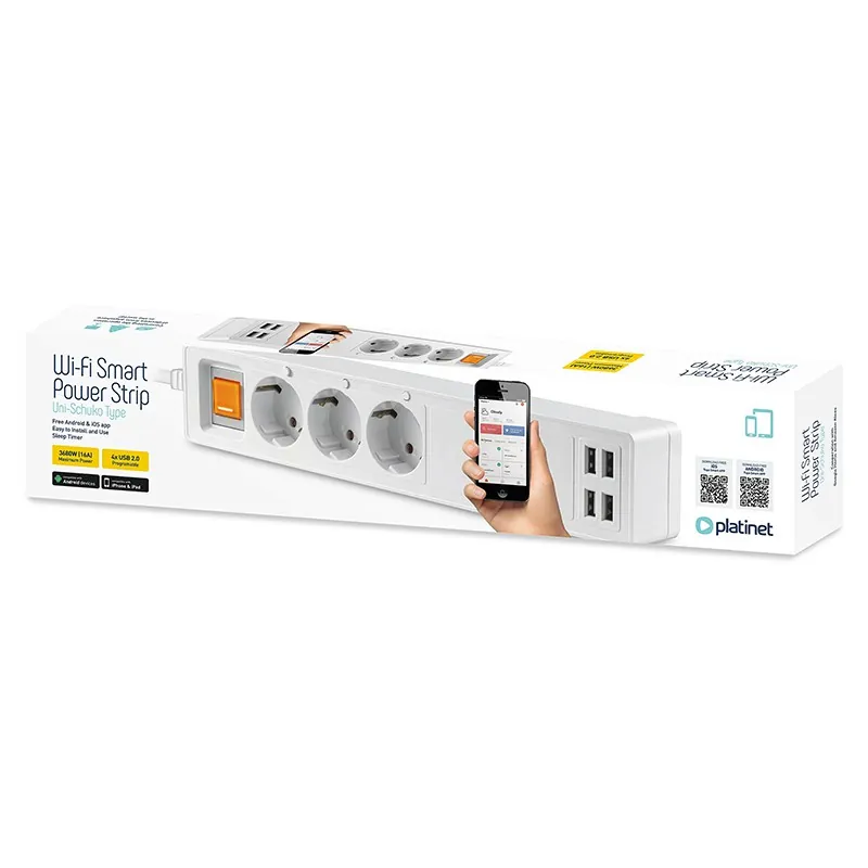 Prelungitor Smart 16A 3 Prize 4 USB 1.8M Tuya
