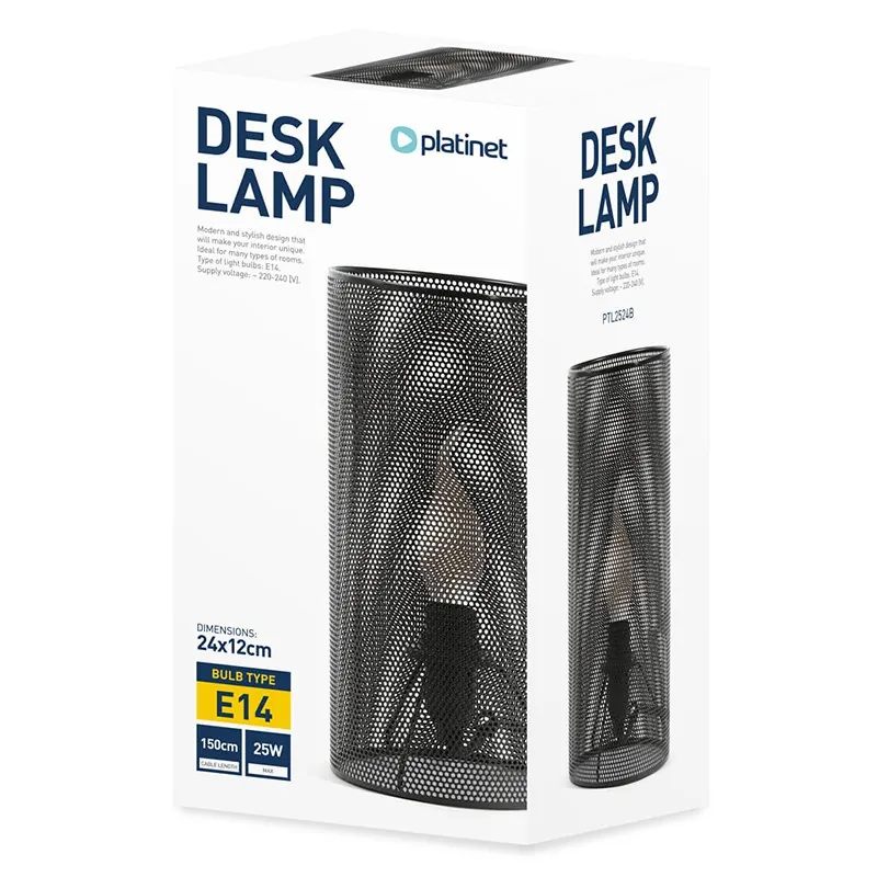 Veioza 25 W E14 Metal Negru Platinet