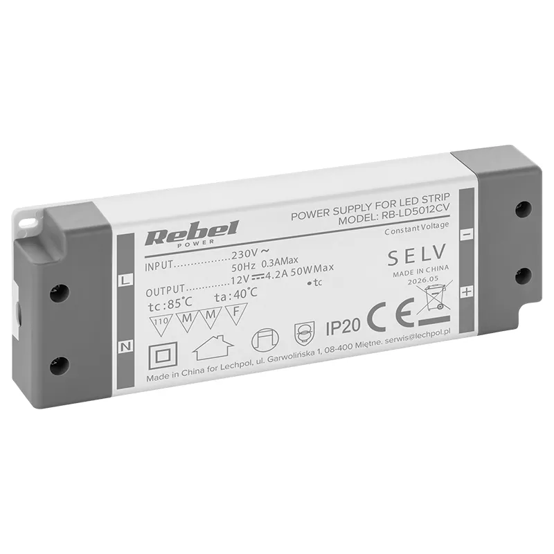 Alimentator Banda LED IP20 12V 4.2A 50W Rebel